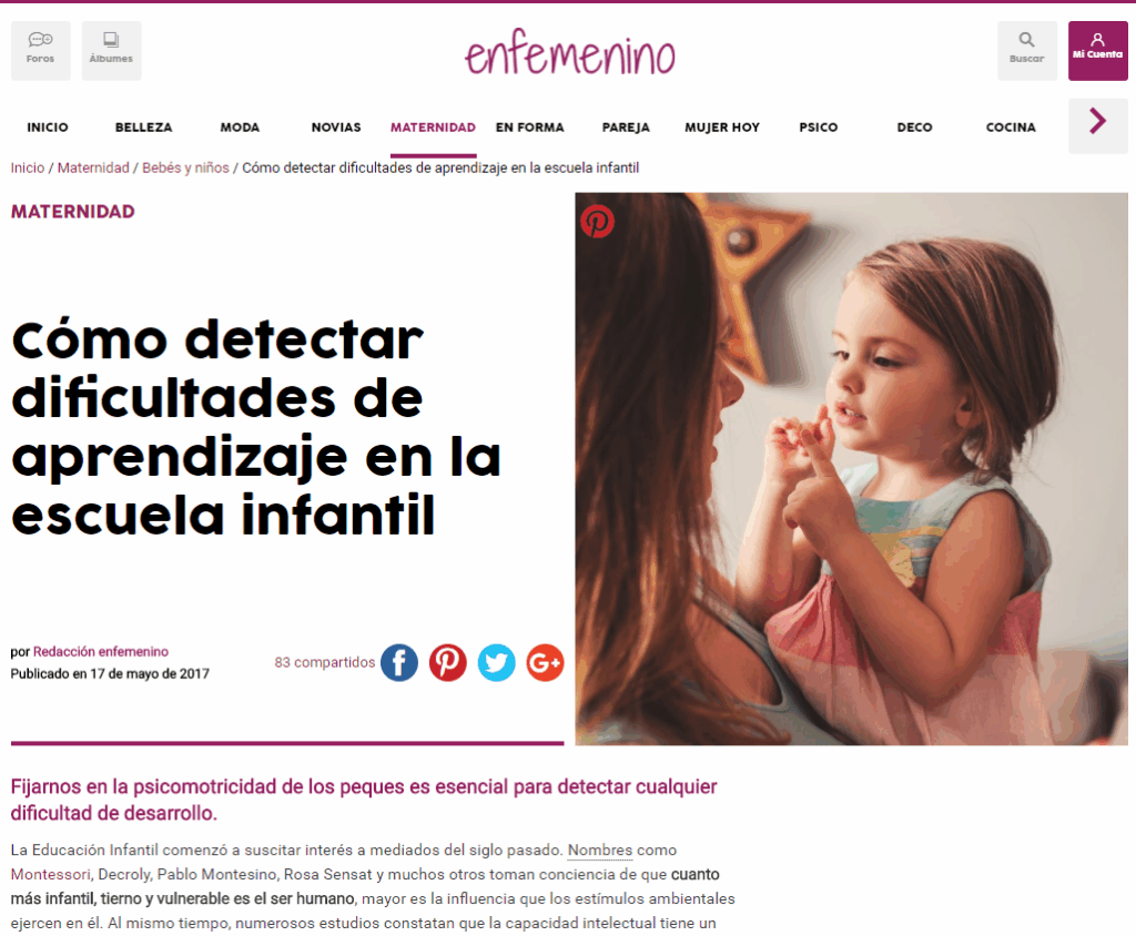 Como detectar dificultades de aprendizaje en una escuela infantil