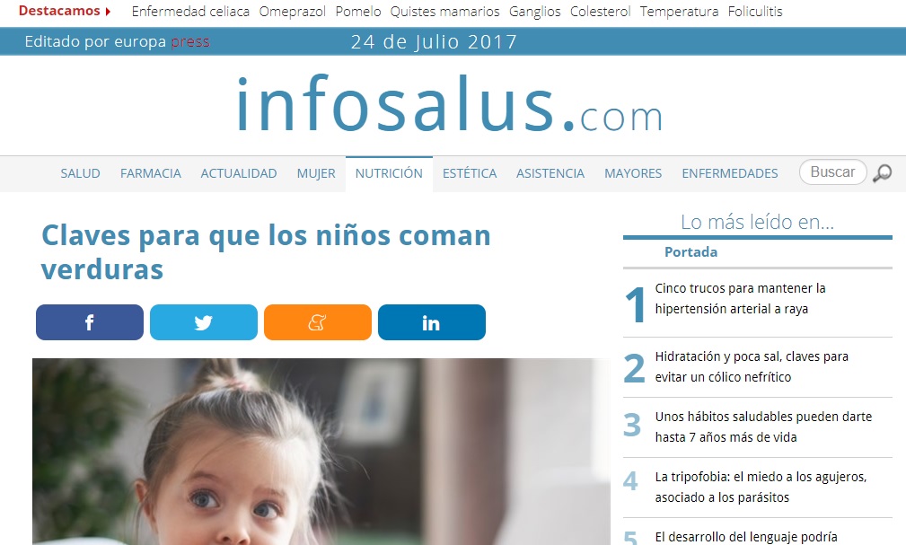 Noticia Nemomarlin Escuelas Infantiles nutricion