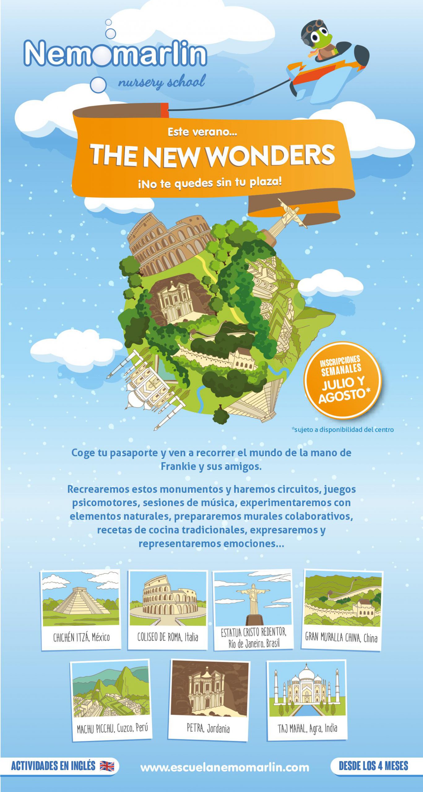verano en guarderias Nemomarlin hasta los 6 años