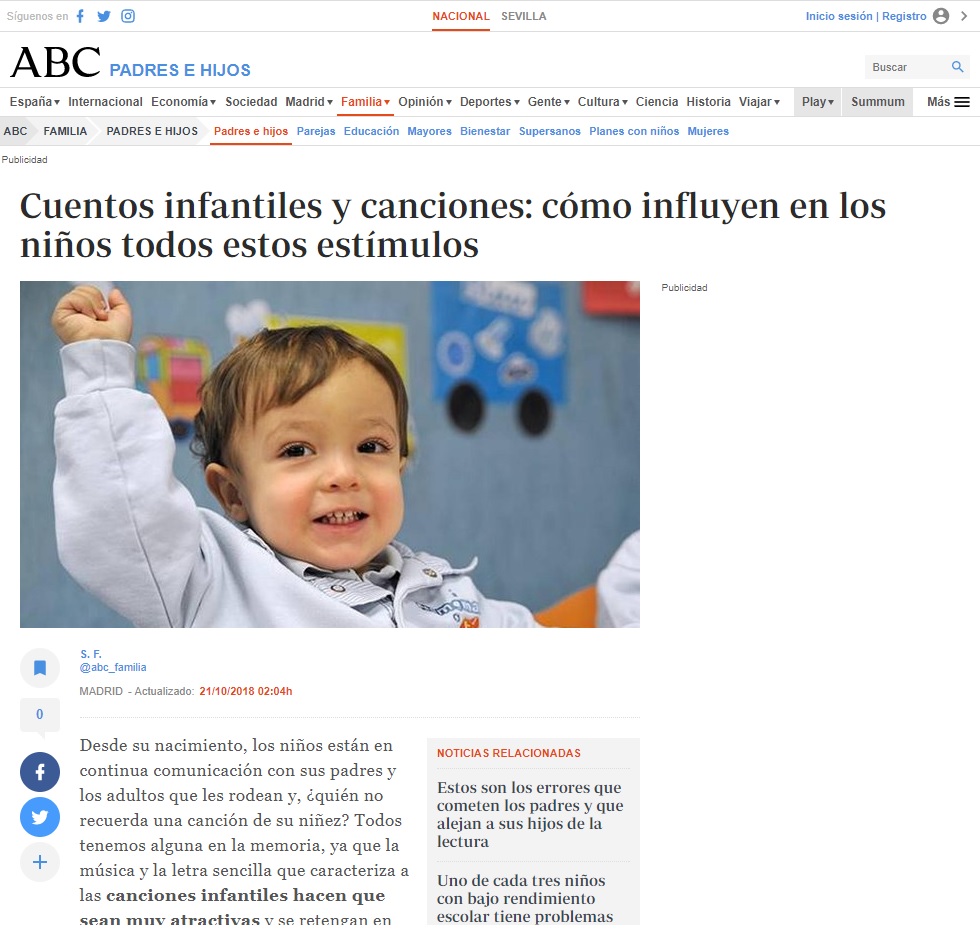 Noticia Nemomarlin Escuelas Infantiles, cuentos infantiles y canciones