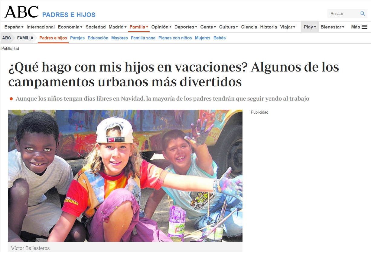 artículo prensa guarderias Nemomarlin, que hago con mis hijos en vacaciones
