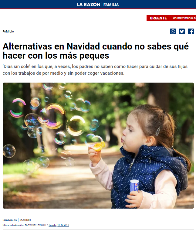 articulo prensa la razon alternativas navidad_ escuelas infantiles Nemomarlin