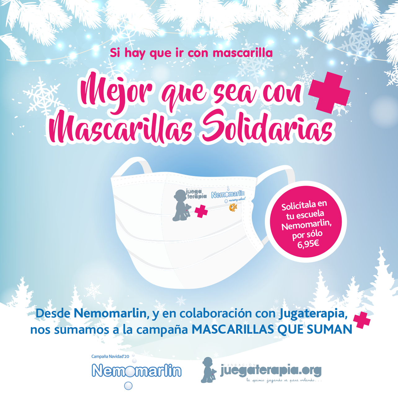 Mascarillas solidarias guarderias Nemomarlin y fundación Juegaterapia
