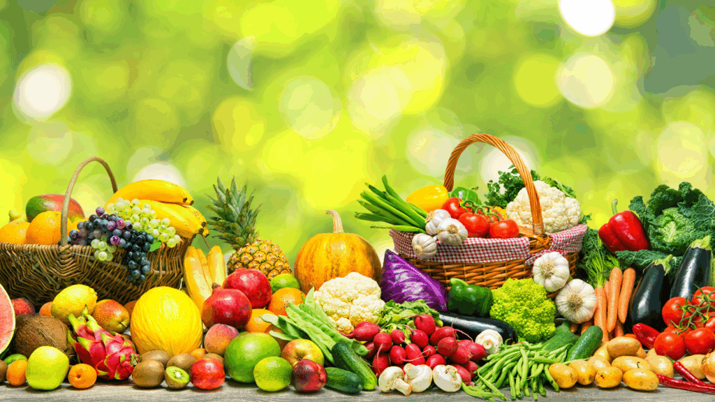 5 piezas frutas y verduras